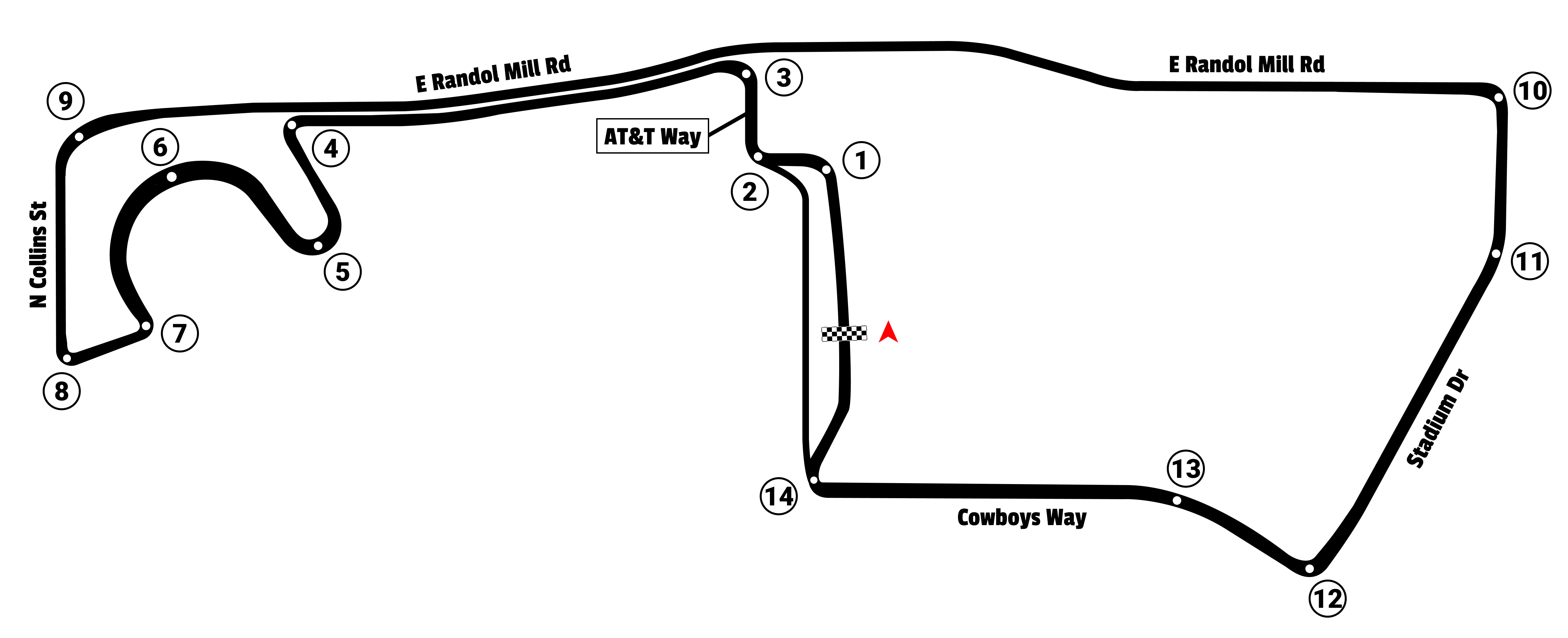 Streets Of Arlington track layout